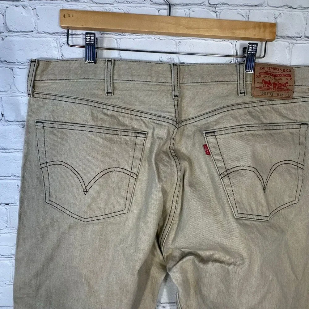 Levi’s Men’s 501 XX Jeans Mens Tan Straight‎ Fit Pants Chino
